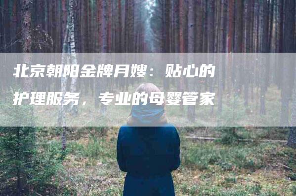 北京朝阳金牌月嫂：贴心的护理服务，专业的母婴管家