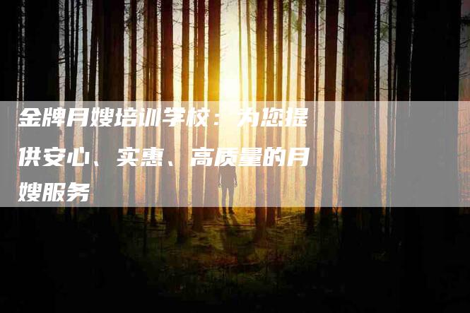 金牌月嫂培训学校：为您提供安心、实惠、高质量的月嫂服务