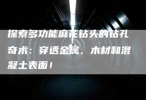 探索多功能麻花钻头的钻孔奇术：穿透金属、木材和混凝土表面！